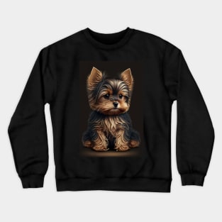 Super Cute Yorkshire Terrier Puppy Portrait Crewneck Sweatshirt